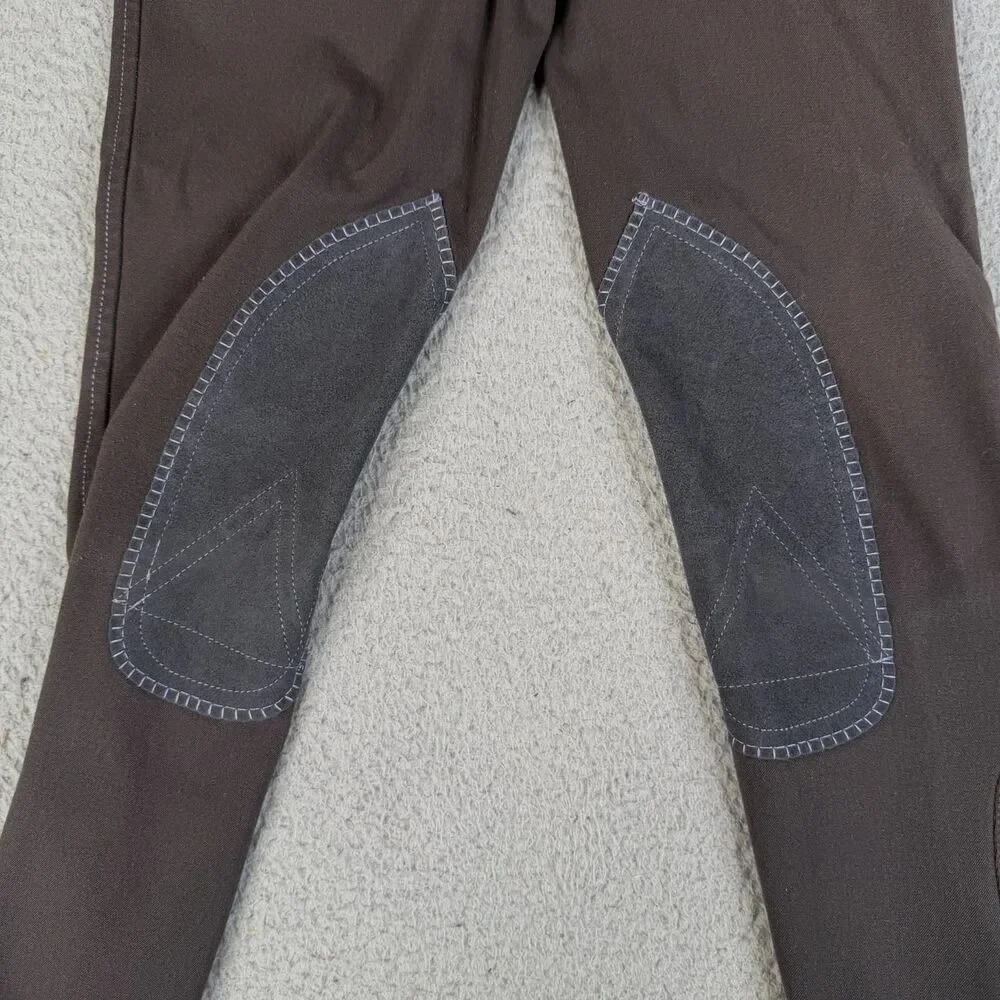 PIPER by SmartPak Riding Breeches Pants Girls 14 Gray Purple Knee Patch Stretch